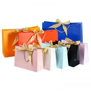 Luxurious Paper Bag with Large Bow - Elegant Gift Packaging