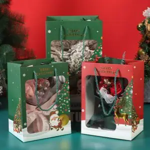 Wholesale Christmas gift paper bags with windows