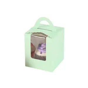 Customzie Single Cupcake Box with Clear Window