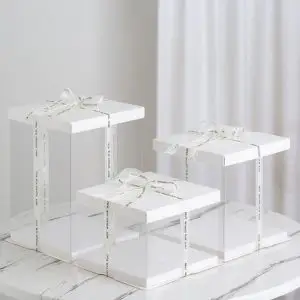 Custom transparent plastic cake box