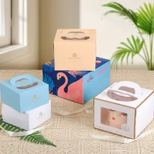 Wholesale Portable Square Cake Boxes with Window
