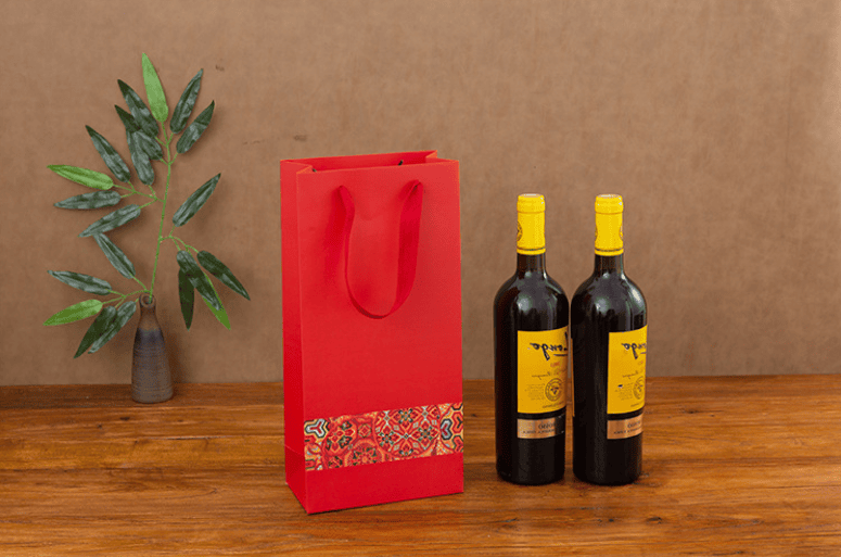 Custom Printed Paper Wine Bags with Handles for Wine Bottles & Gift Packaging - Image 5