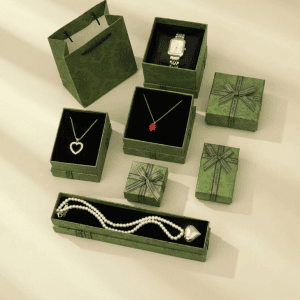Custom Rigid Jewelry Box with Gold Foil Logo